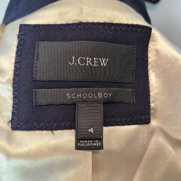 J.CREW Schoolboy Blazer Sz 4 Navy Blue NEW Career Preppy Wool Old Money Heritage - Picture 6 of 10